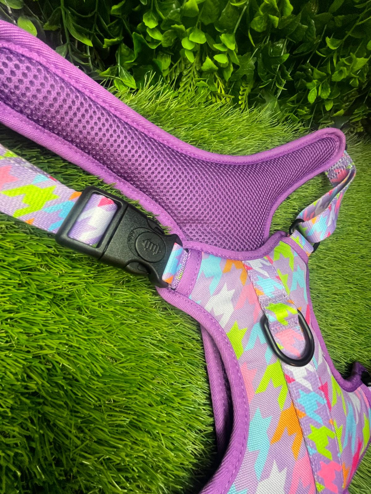 Westwood Dog Co Harness - BIG BREEDS - Bubblegum Houndstooth Print
