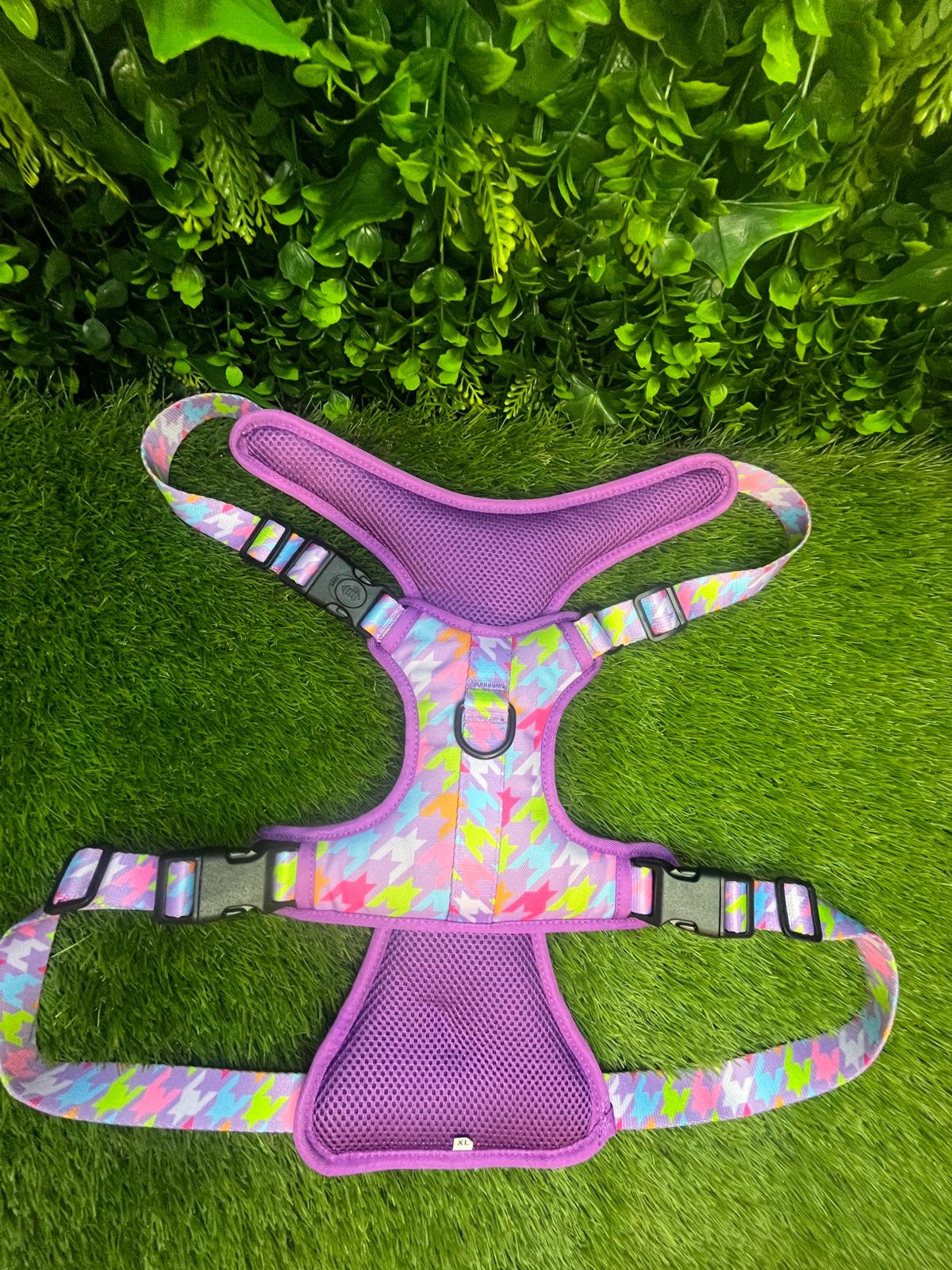 Westwood Dog Co Harness - BIG BREEDS - Bubblegum Houndstooth Print