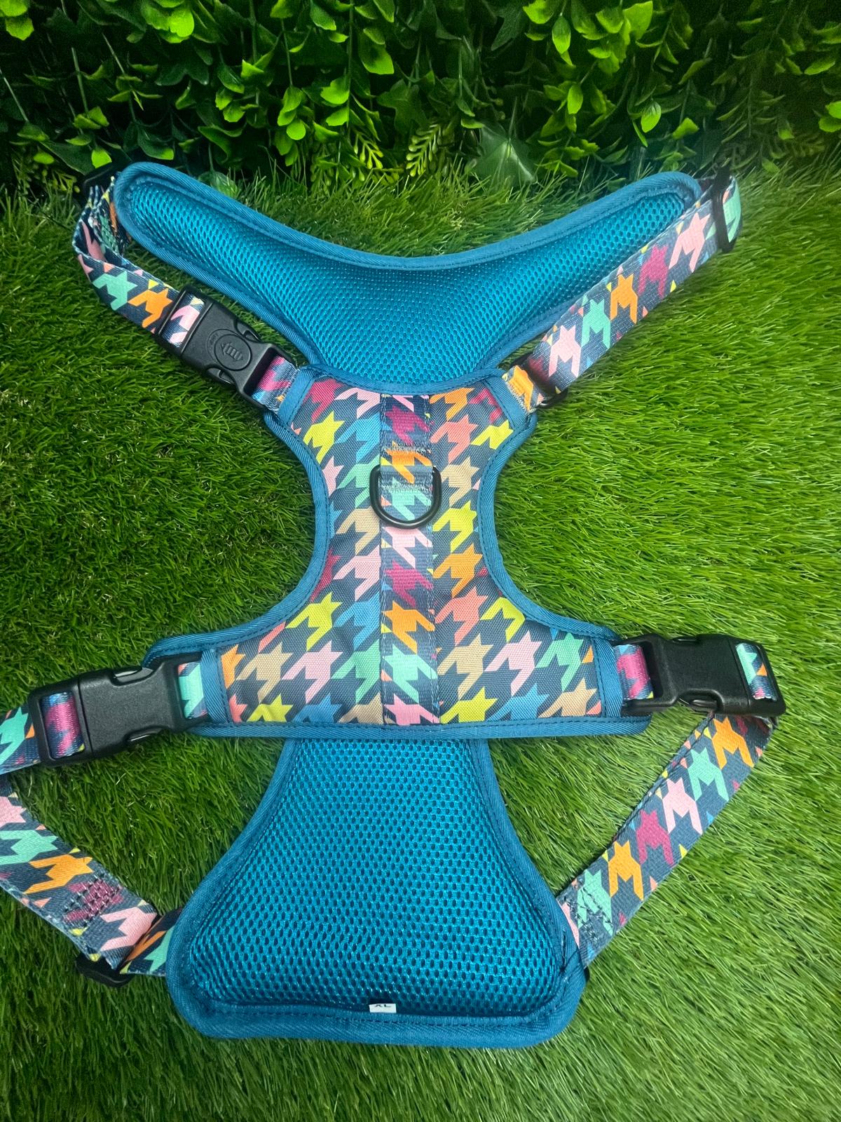 Westwood Dog Co Harness - BIG BREEDS - Multi Houndstooth Print
