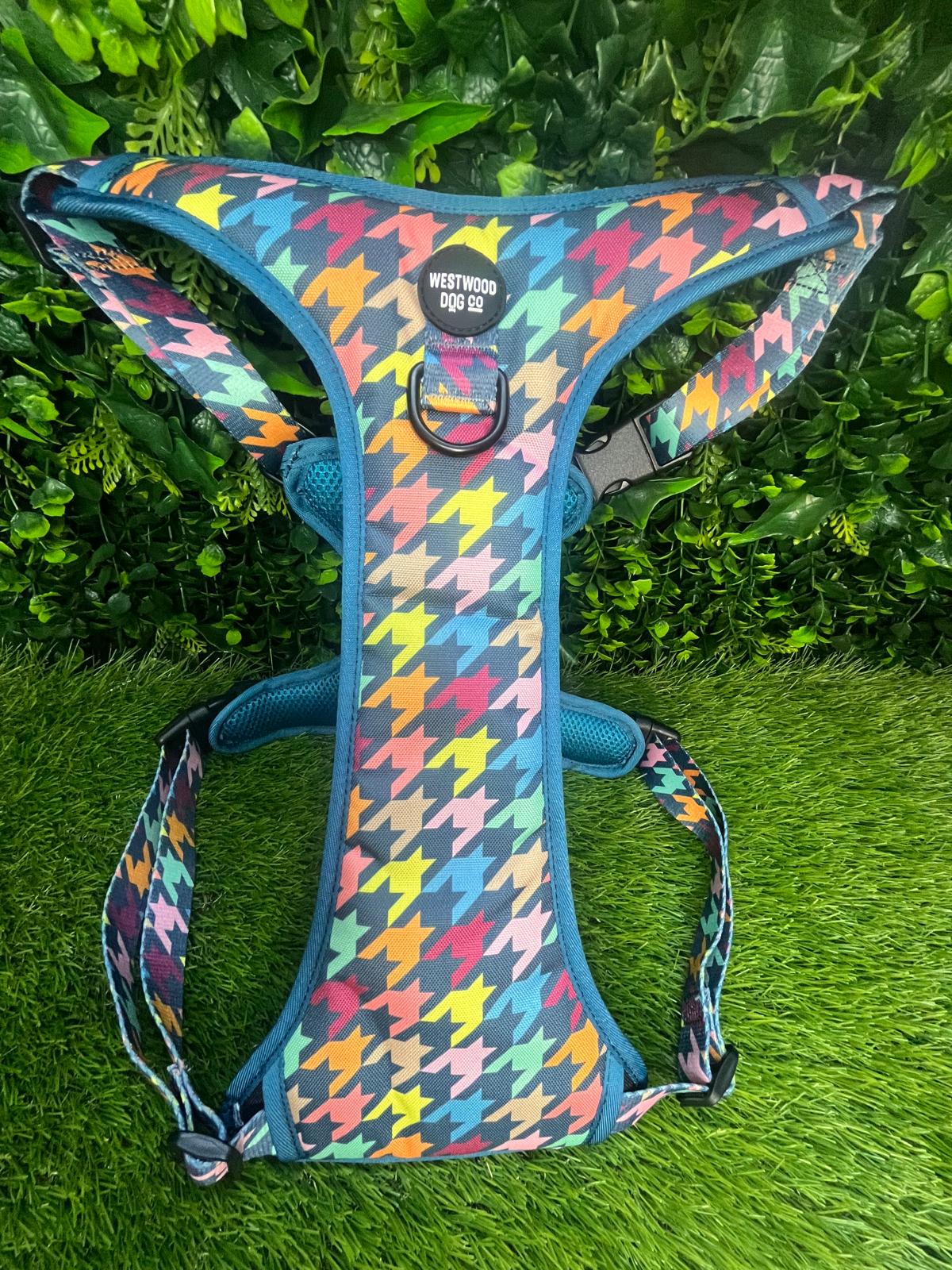 Westwood Dog Co Harness - BIG BREEDS - Multi Houndstooth Print
