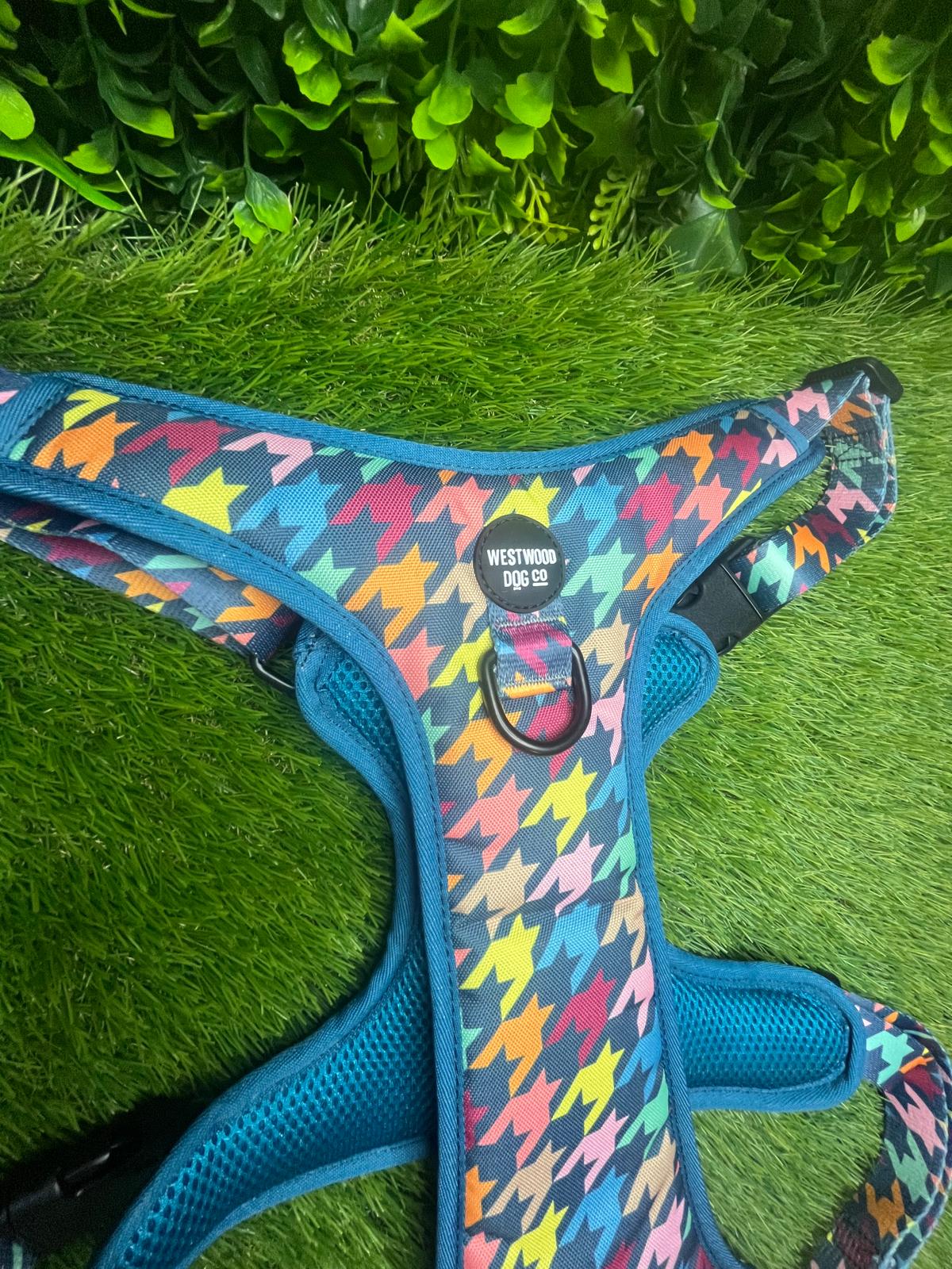 Westwood Dog Co Harness - BIG BREEDS - Multi Houndstooth Print