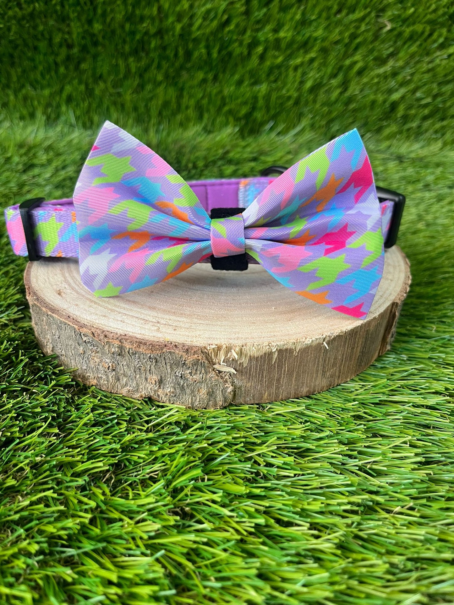 Westwood Dog Co Collar - Bubblegum Houndstooth Print