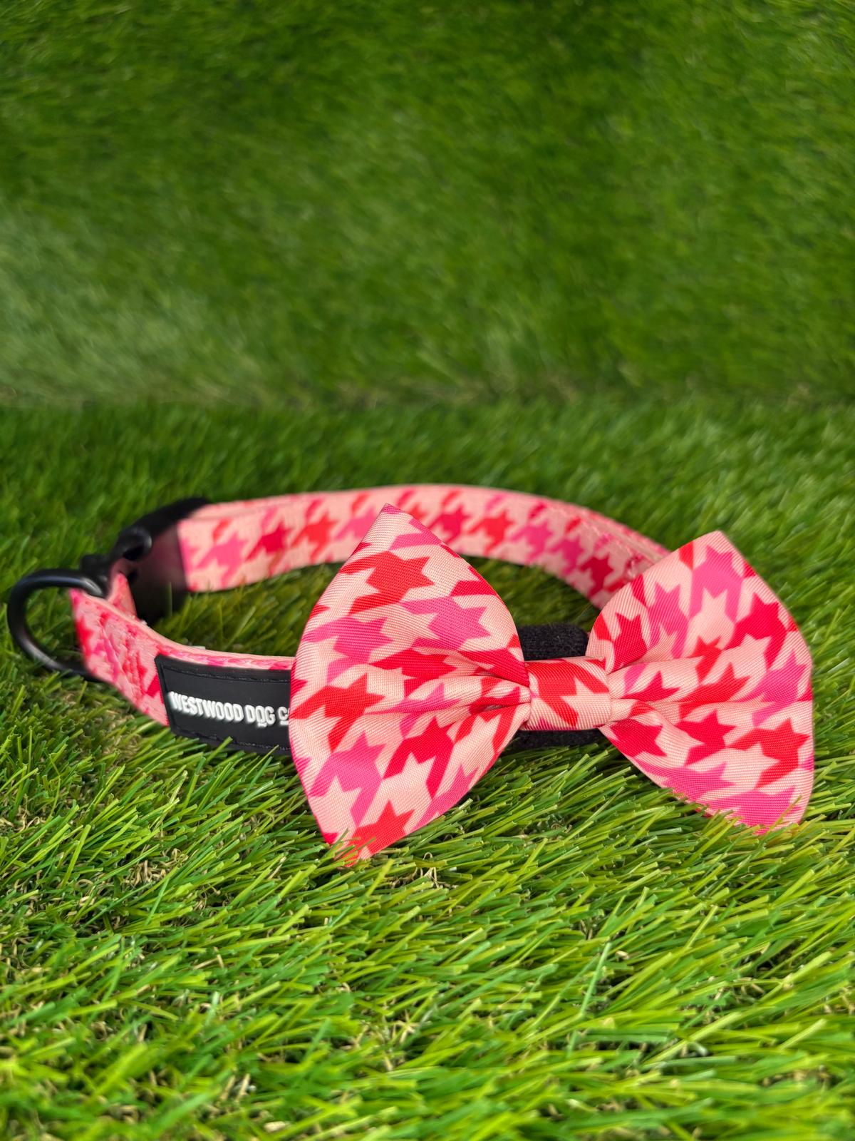 Westwood Dog Co - Strawberry Houndstooth Bow Tie