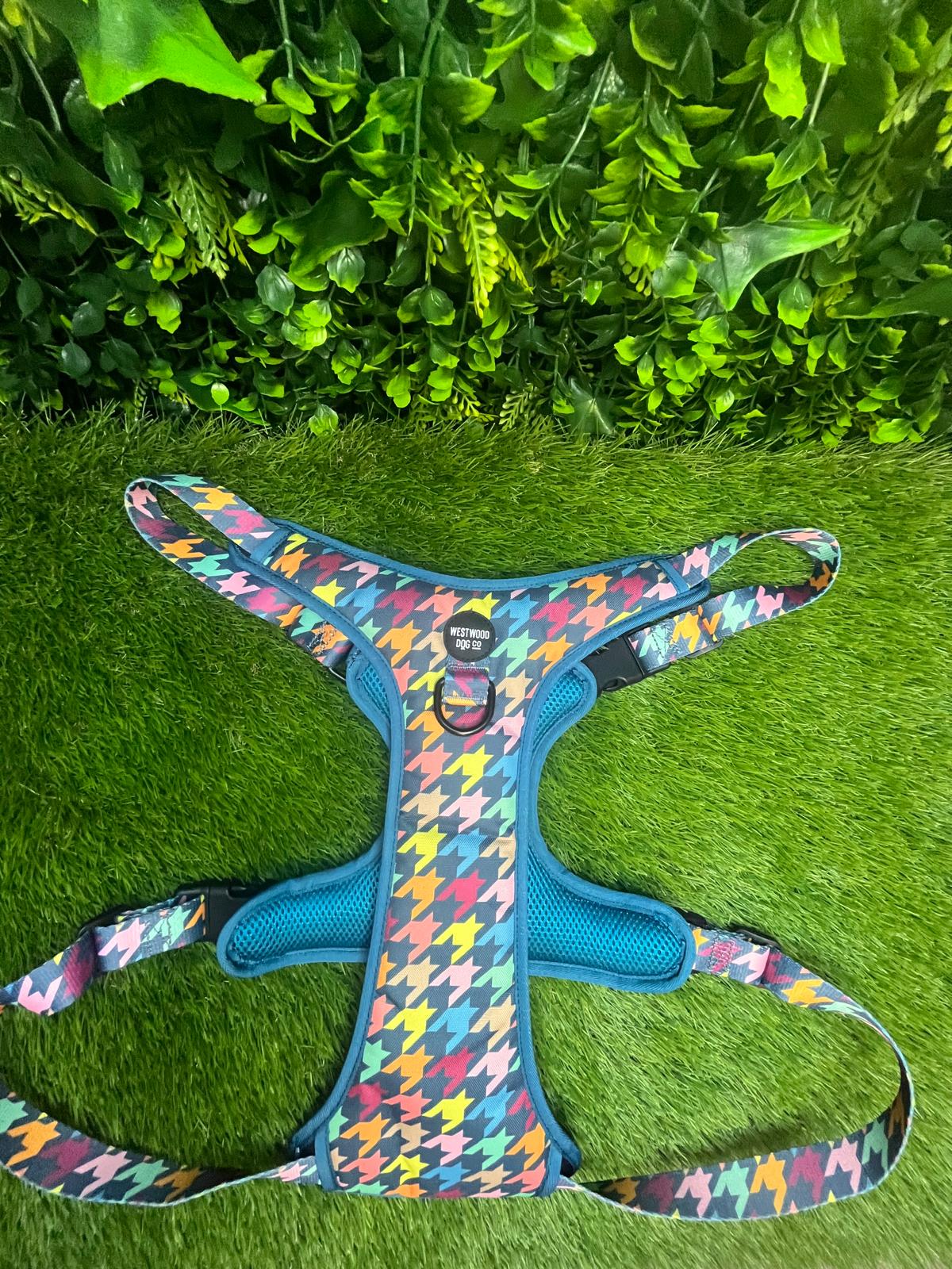 Westwood Dog Co Harness - BIG BREEDS - Multi Houndstooth Print
