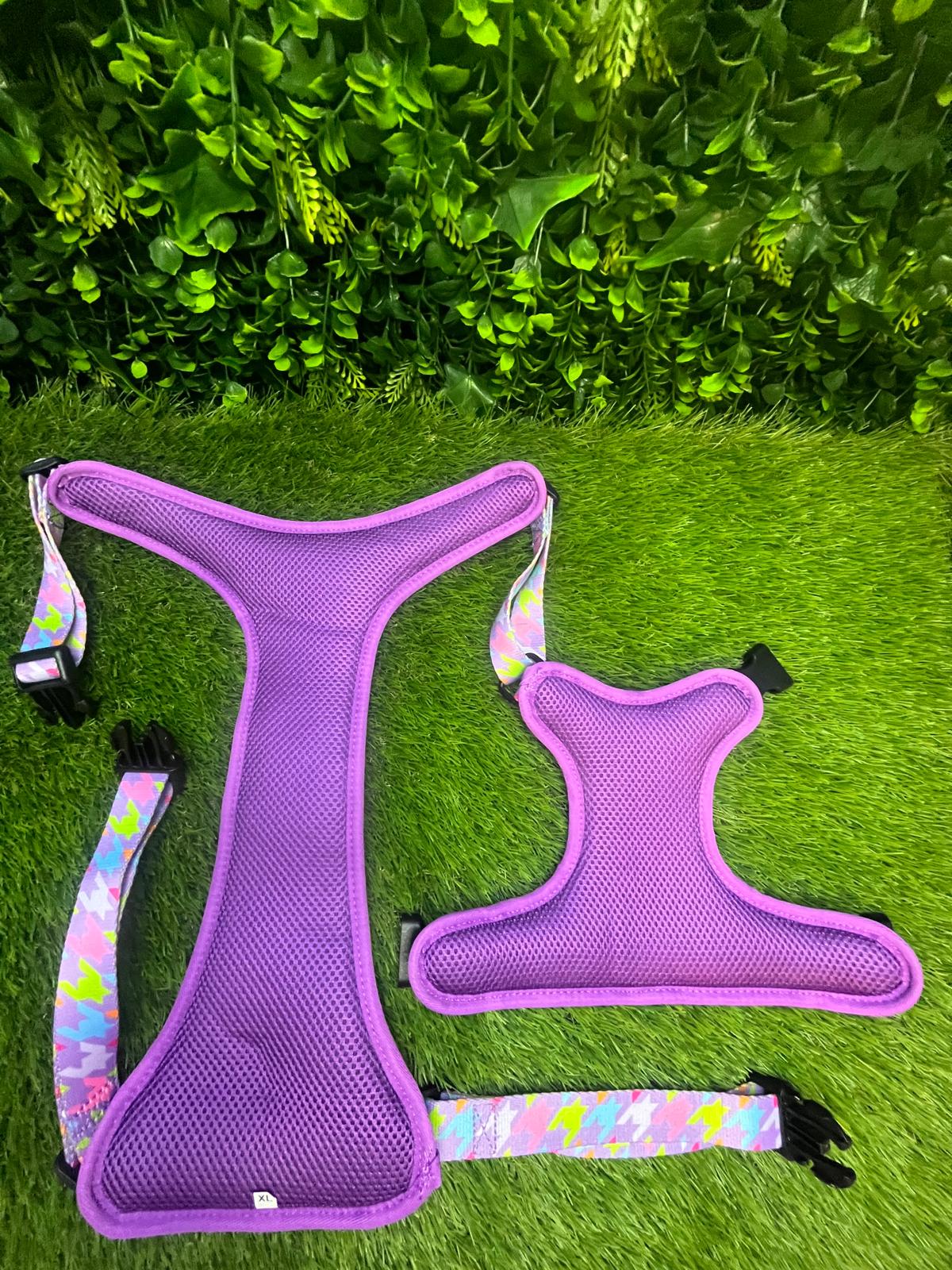 Westwood Dog Co Harness - BIG BREEDS - Bubblegum Houndstooth Print