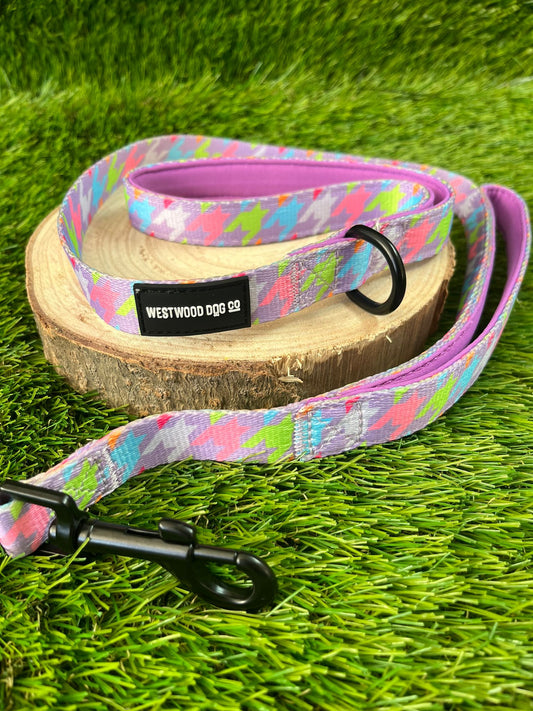 Westwood Dog Co Lead - Bubblegum Houndstooth Print