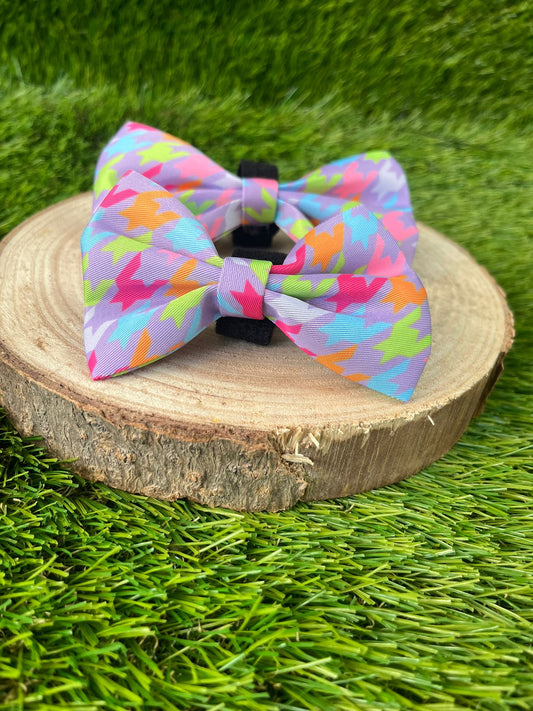 Westwood Dog Co Bow Tie - Bubblegum Houndstooth Print