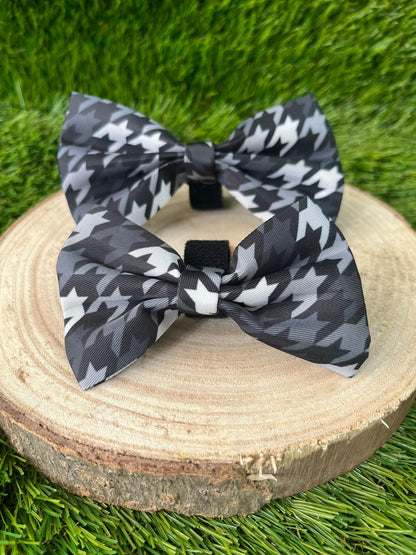 Westwood Dog Co Bow Tie - Monochrome Houndstooth Print