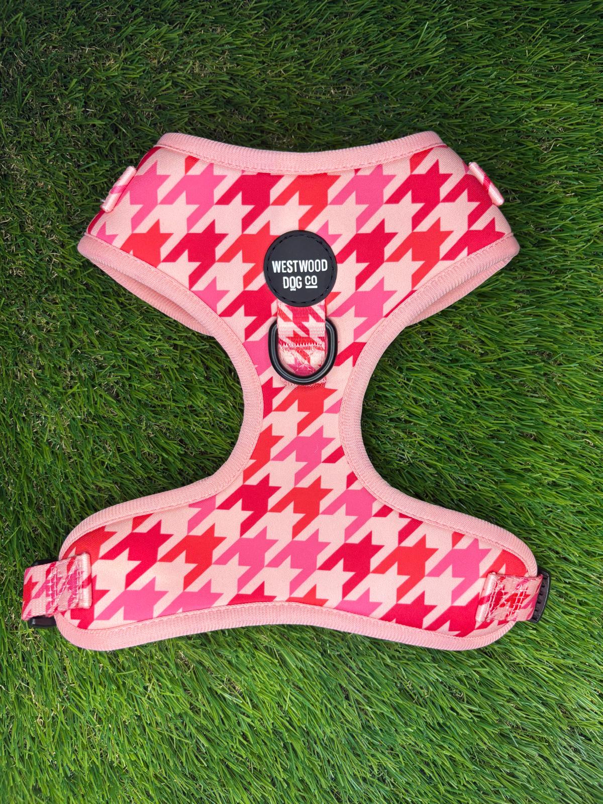 Westwood Dog Co - Strawberry Houndstooth Harness