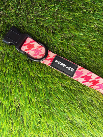 Westwood Dog Co - Strawberry Houndstooth Collar