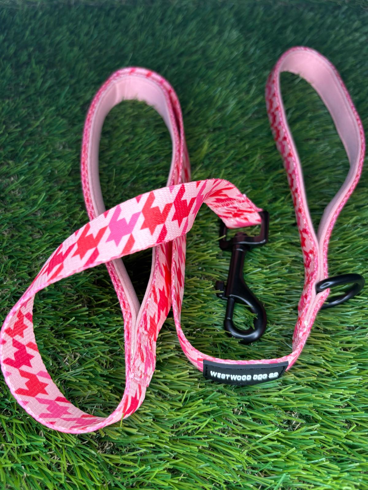 Westwood Dog Co - Strawberry Houndstooth Lead