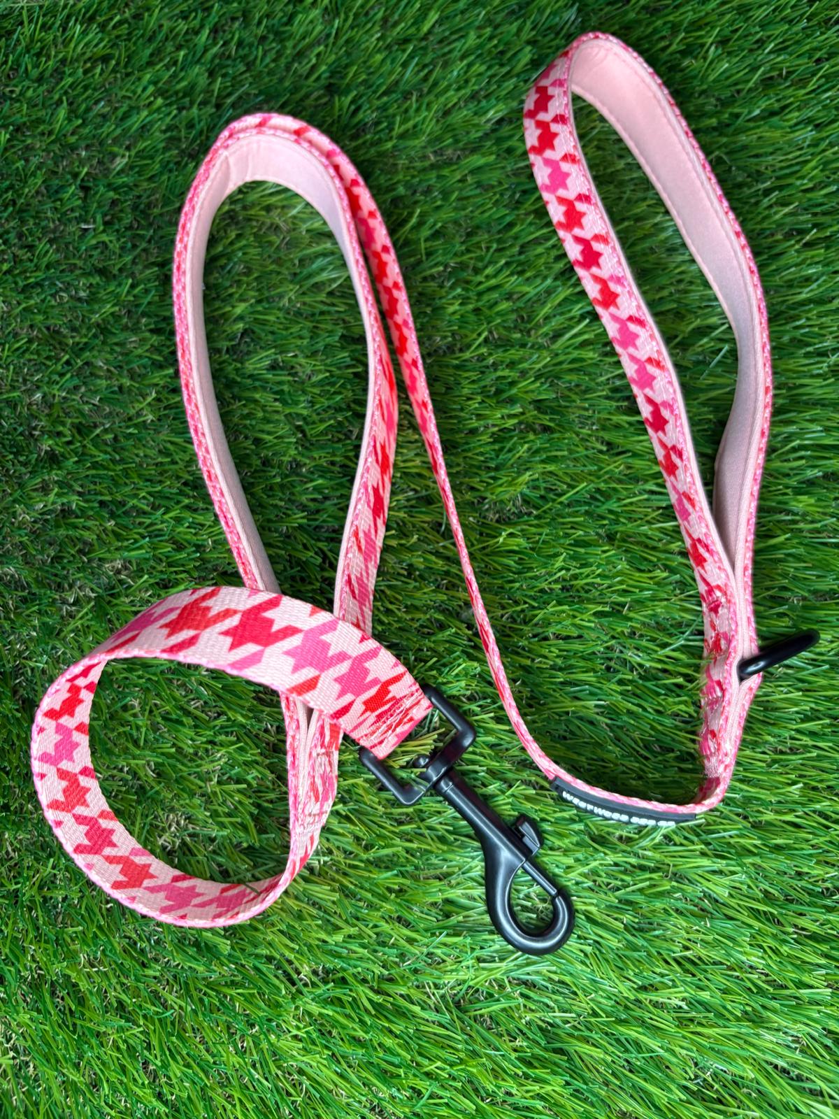 Westwood Dog Co - Strawberry Houndstooth Lead