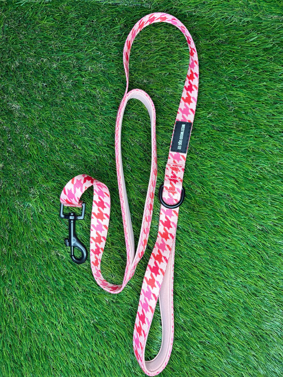 Westwood Dog Co - Strawberry Houndstooth Lead