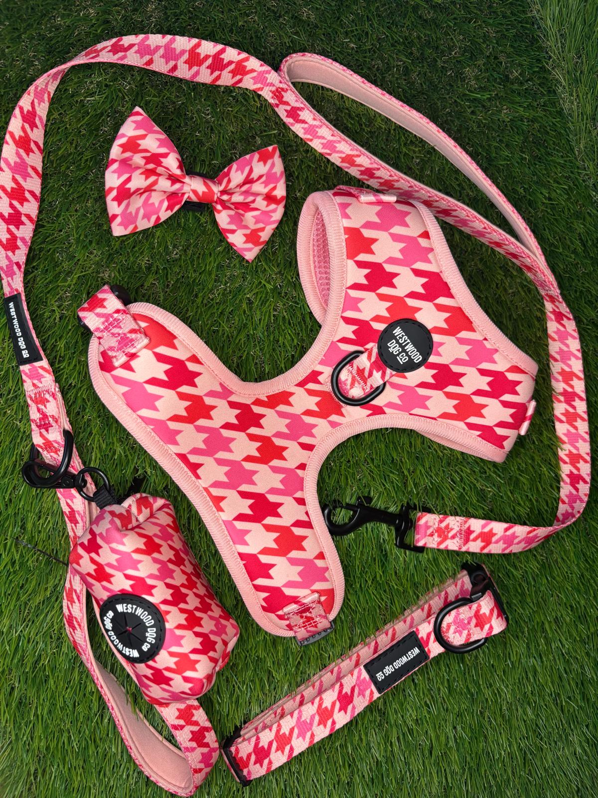 Westwood Dog Co - Strawberry Houndstooth Harness