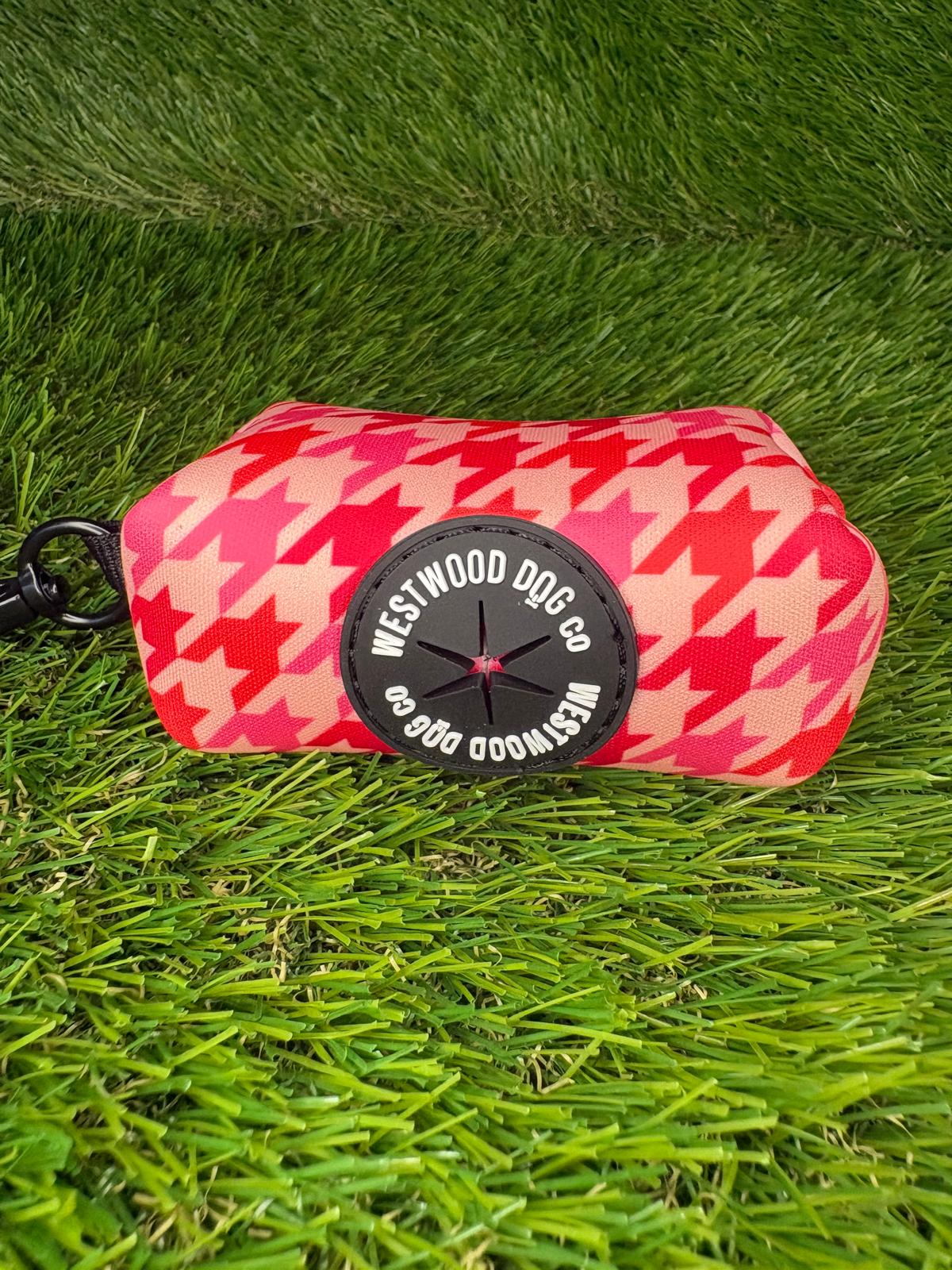 Westwood Dog Co - Strawberry Houndstooth Poo Bag Holder