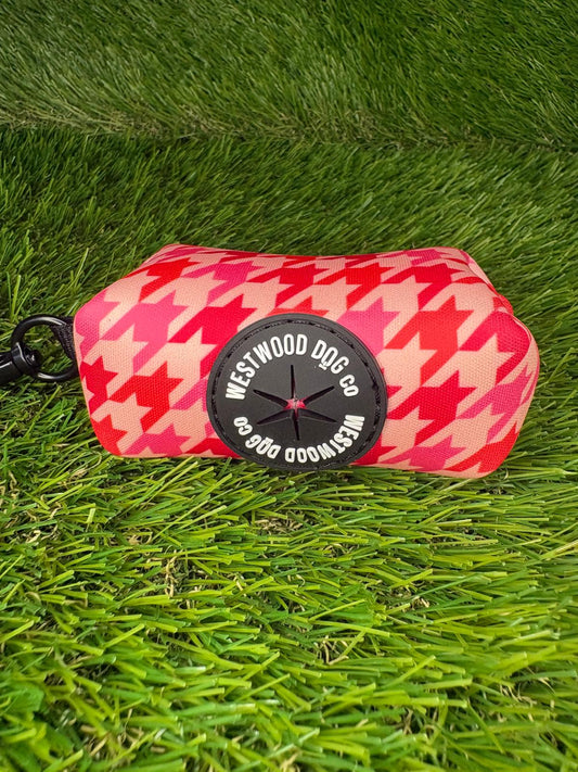 Westwood Dog Co - Strawberry Houndstooth Poo Bag Holder
