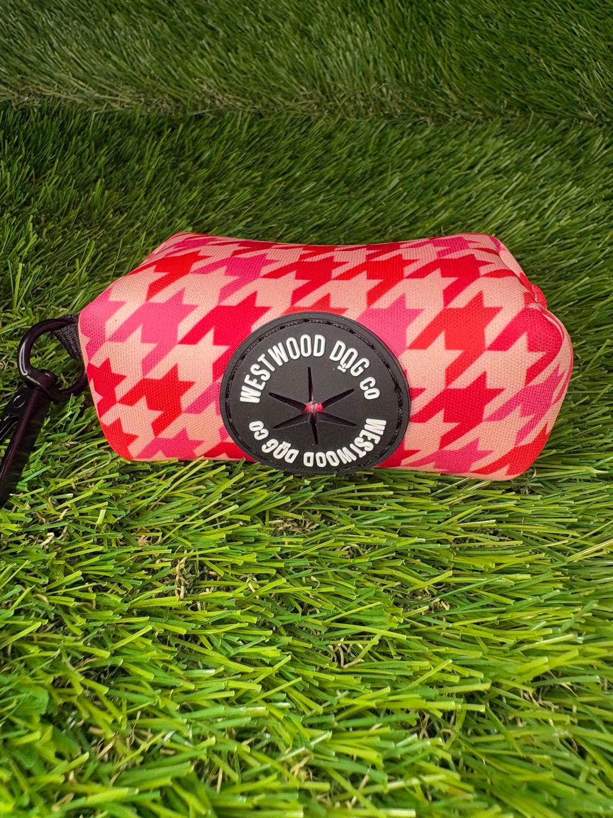 Westwood Dog Co - Strawberry Houndstooth Poo Bag Holder