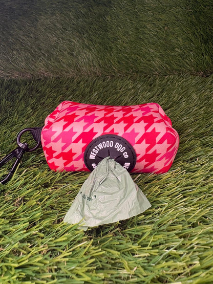 Westwood Dog Co - Strawberry Houndstooth Poo Bag Holder