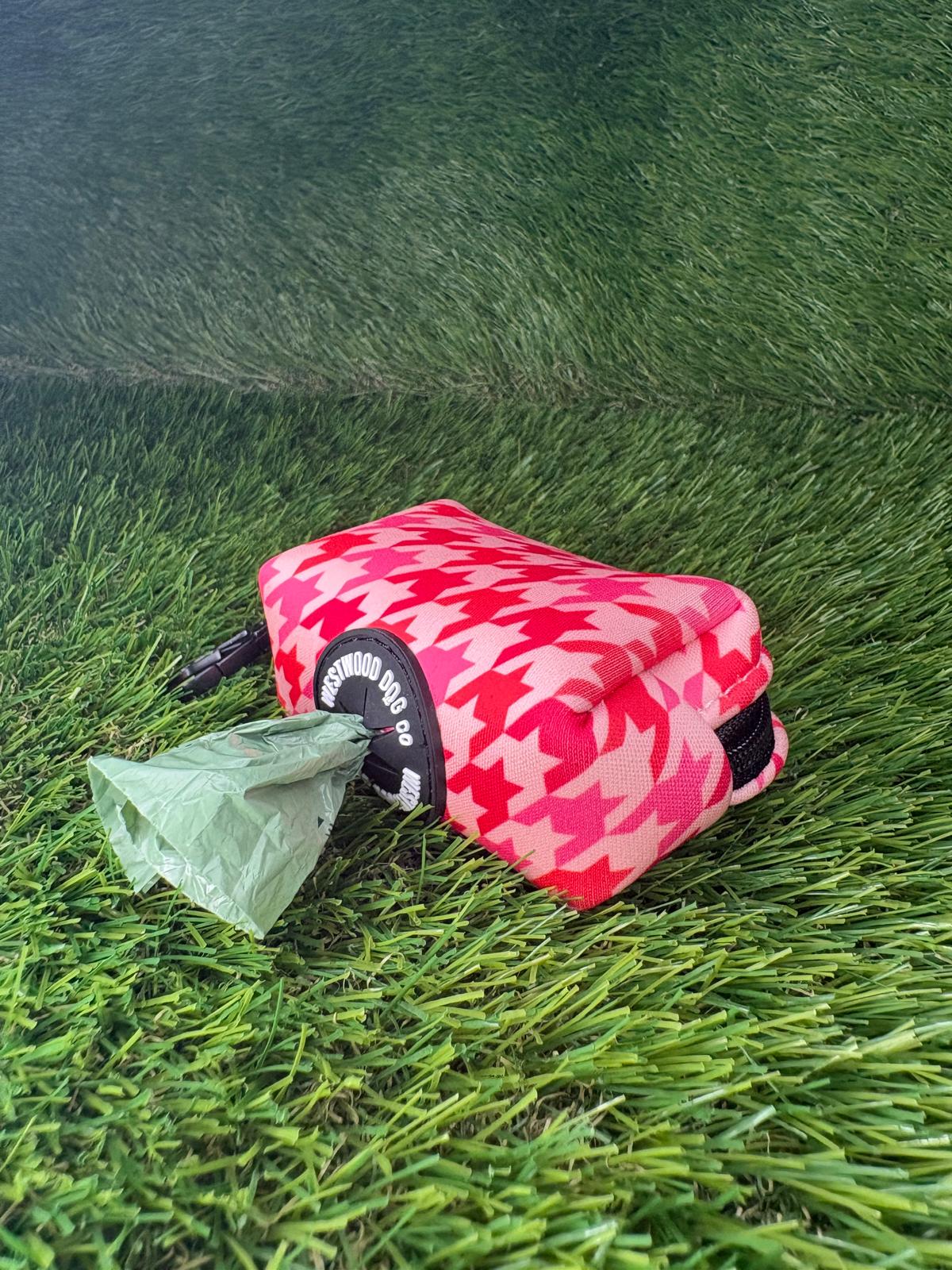 Westwood Dog Co - Strawberry Houndstooth Poo Bag Holder