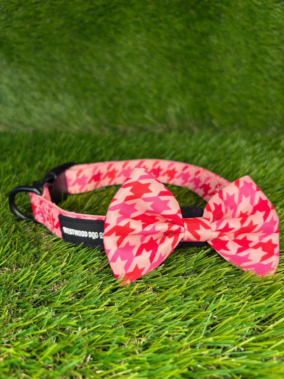 Westwood Dog Co - Strawberry Houndstooth Bow Tie